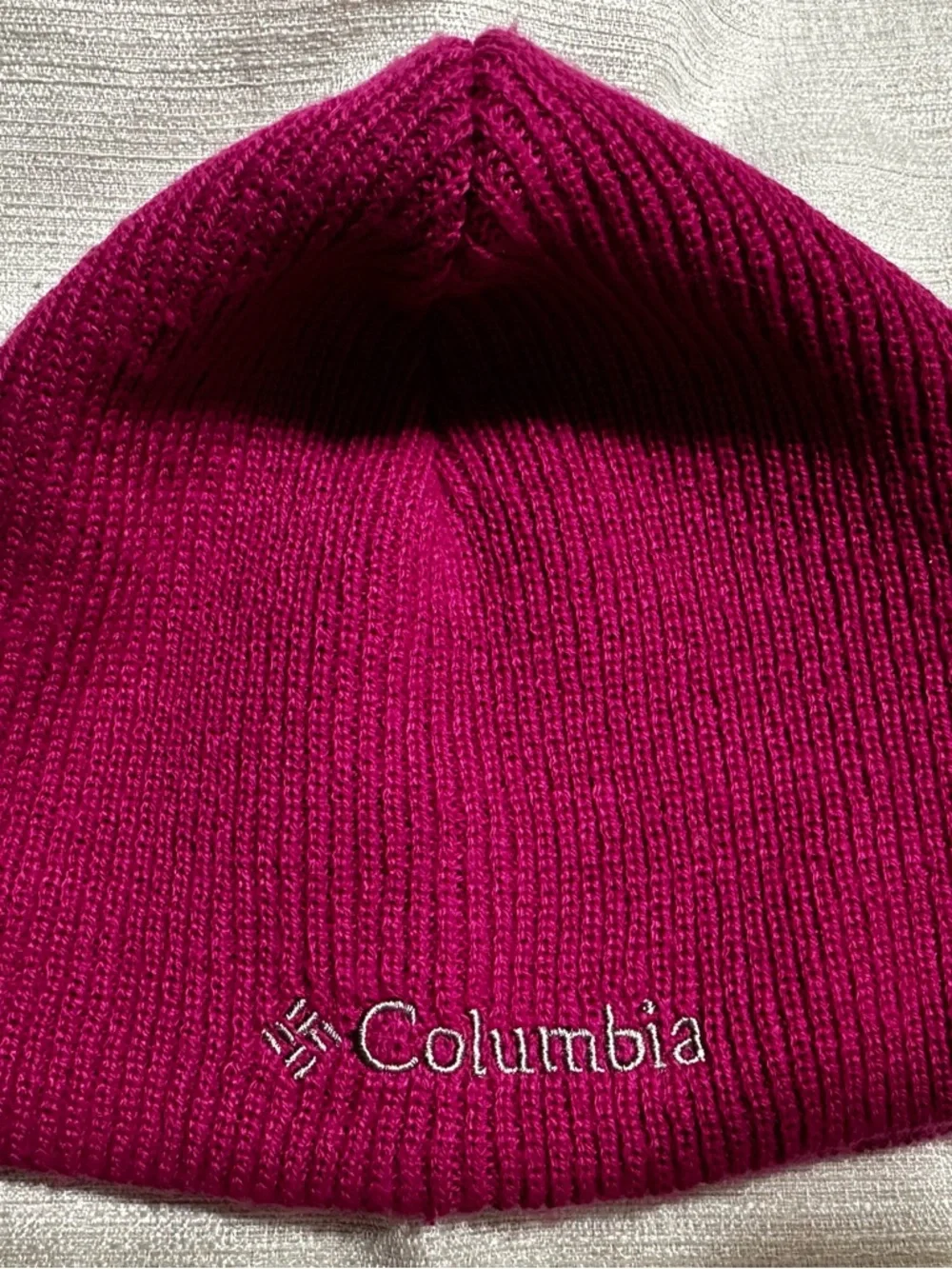Columbia Magenta Beanie with Navy & Magenta Patterned Mittens